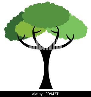 Green eco tree isolated on white background Stock Vector