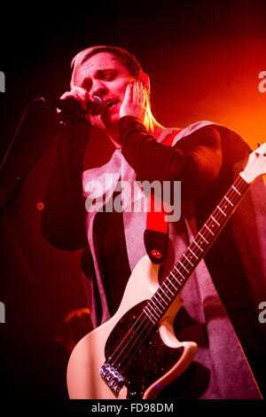 Milan Italy. 28th January 2016. The English indie rock band EVERYTHING EVERYTHING performs live on stage at Fabrique opening the show of Foals Credit:  Rodolfo Sassano/Alamy Live News Stock Photo