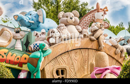 CASTELNUOVO DEL GARDA, Italy - September 08: Gardaland Theme Park in Castelnuovo Del Garda, Italy on Tuesday, September 8, 2015. Stock Photo