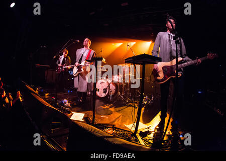 Milan Italy. 28th January 2016. The English indie rock band EVERYTHING EVERYTHING performs live on stage at Fabrique opening the show of Foals Credit:  Rodolfo Sassano/Alamy Live News Stock Photo