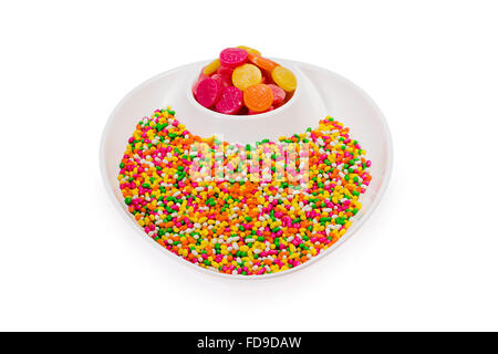 Candy Variation and Fennel seed plate nobody Stock Photo