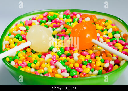 Candy Fennel seed and Lollipop bowl nobody Stock Photo
