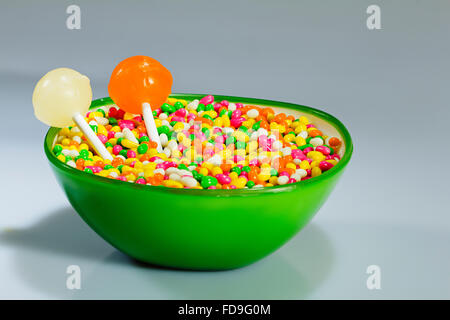 Candy Fennel seed and Lollipop bowl nobody Stock Photo