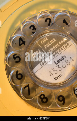 old style rotary dial telephone Stock Photo