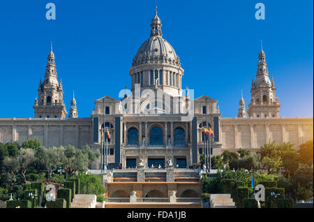 Spain, Catalonia, Barcelona, Montjuic, Catalonia National Museum of Art (MNAC), National Palace (Palau Nacional) Stock Photo