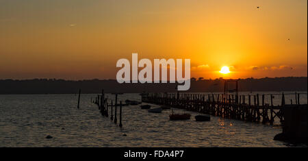 Sunsets over Brownsea Island Dorset UK Stock Photo - Alamy