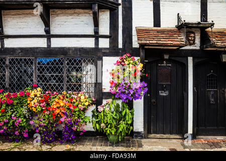 A half-timbered house in the pretty village of Biddenden in Kent. Stock Photo