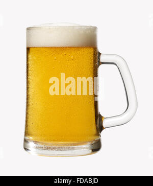 A glass of cold beer, cut-out on a white background Stock Photo