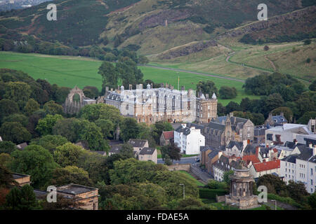 Holyrood Palace from Calton Hill, Edinburgh, Scotland Stock Photo