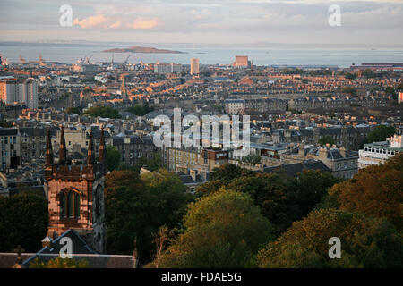 Edinburgh skyline looking north from Calton Hill Stock Photo