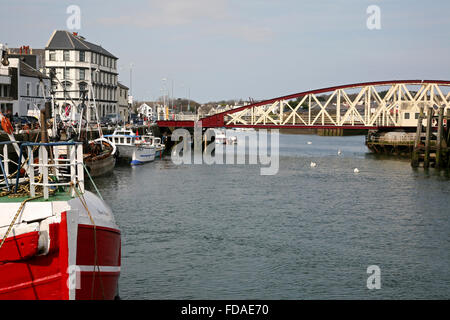 Bridge at Ramsey harbour, Isle of Man Stock Photo
