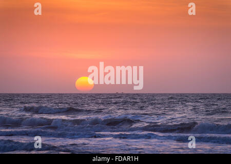 Sun On Ocean Horizon, Hilton Head South Carolina, USA Stock Photo