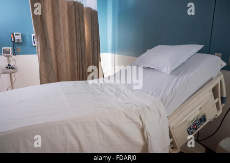 Empty Hospital Bed Stock Photo