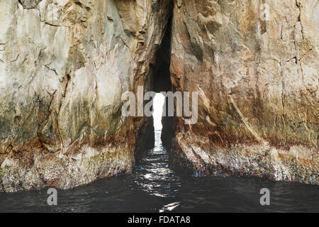 Narrow width between to rock faces in Cabo San Lucas, Baja California, Mexico Stock Photo