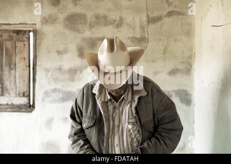 A Mexican man in his house in Baja California Stock Photo