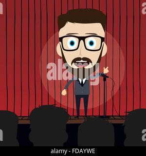 stand up comedy theme Stock Vector