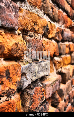 Close-up vintage brickwall background in Verona (HDR filter) Stock Photo