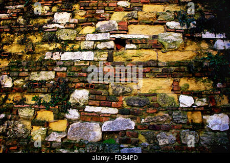 Close-up vintage brick wall in Verona, Italy Stock Photo