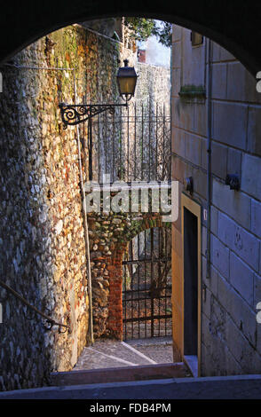 Small yard in Verona old town, Italy Stock Photo