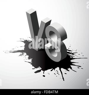 Isometric Versus letters or vs logo isolated on black splash. Vector illustration Stock Vector