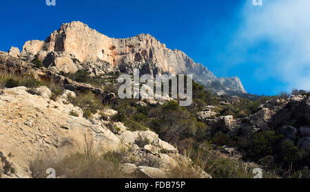 High stony mountains in Busot Stock Photo