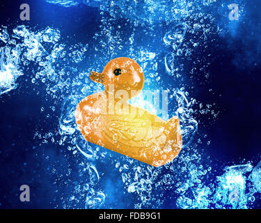 Download Yellow Rubber Duck In A Blue Bucket Full Of Water Stock Photo Alamy PSD Mockup Templates