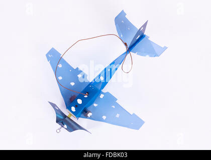 toy plane made manually on white background Stock Photo