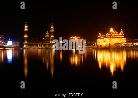 Golden temple Amritsar Gurdwara Light Illumination Nobody Stock Photo