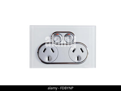 power point or electric outlet on white background Stock Photo