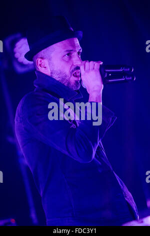 Fontaneto d'Agogna Italy. 29th January 2016. The Italian rock band SUBSONICA performs live on stage at the music club Phenomenon during the 'Una Foresta Nei Club Tour 2016' Credit:  Rodolfo Sassano/Alamy Live News Stock Photo