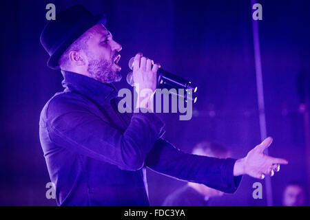 Fontaneto d'Agogna Italy. 29th January 2016. The Italian rock band SUBSONICA performs live on stage at the music club Phenomenon during the 'Una Foresta Nei Club Tour 2016' Credit:  Rodolfo Sassano/Alamy Live News Stock Photo