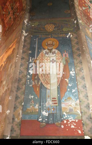 St. Nicholas the Wonderworker on the icon of the 19th century Stock ...