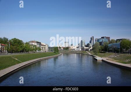 Neris River (Vilia) in Vilnius. Lithuania Stock Photo