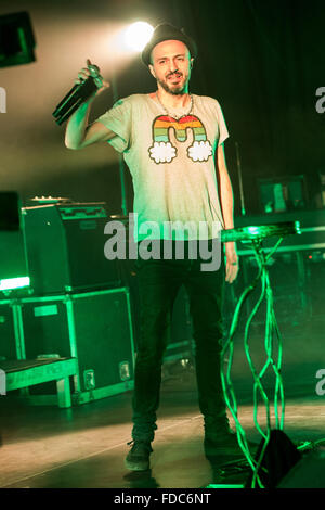 Fontaneto d'Agogna Italy. 29th January 2016. The Italian rock band SUBSONICA performs live on stage at the music club Phenomenon during the 'Una Foresta Nei Club Tour 2016' Credit:  Rodolfo Sassano/Alamy Live News Stock Photo