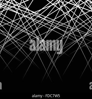 Random, intersecting lines. Abstract monochrome vector texture / pattern. Stock Vector