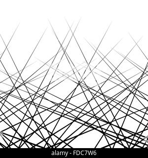 Random, intersecting lines. Abstract monochrome vector texture / pattern. Stock Vector