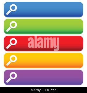 Horizontal search button templates with magnifier symbol. Stock Vector