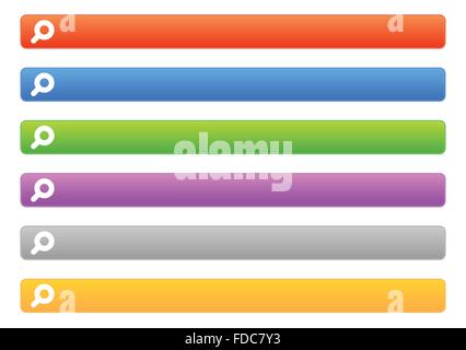 Horizontal search button templates with magnifier symbol. Stock Vector