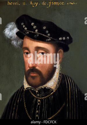 Portrait of King Henri II  - Henry II King of France French Henry II (French: Henri II; 31 March 1519 – 10 July 1559) Stock Photo