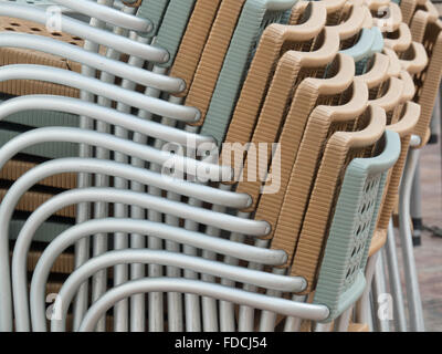 Pattern of side of Stacked Chairs Stock Photo