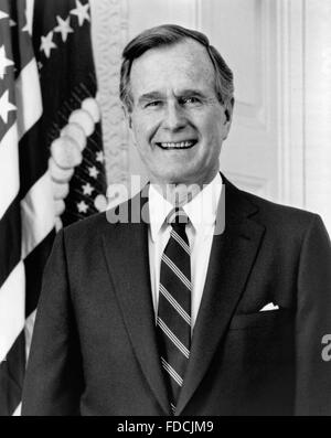 George H W Bush. Portrait of President George H W Bush, c.1989 Stock Photo