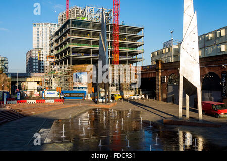 101 Embankment building under construction, from Greengate Square, Salford, Manchester, UK Stock Photo