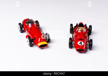 A scaled down model of a car (cars) shot on white background Stock Photo