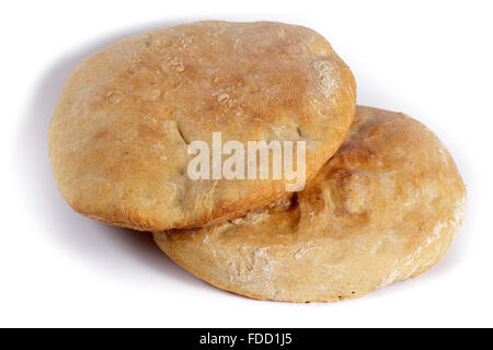 rustic bread on a white background Stock Photo