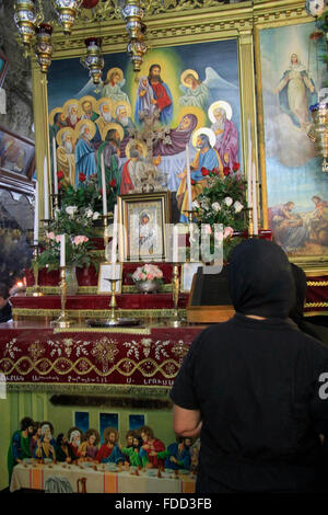 Israel, Jerusalem, Greek Orthodox Feast of the Assumption ceremony at Mary's Tomb Stock Photo