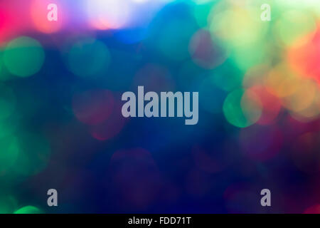 Mixed Color Festive Christmas  elegant  abstract background with bokeh lights of different colors. Stock Photo