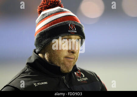 Treviso, Italy. 30th January, 2016. Neil Doak Ulster's Head Coach looks before Rugby Guinness Pro12 match  between Benetton Treviso and Ulster on 30th January, 2016. Credit:  Andrea Spinelli/Alamy Live News Stock Photo