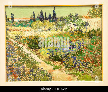 arles garden famous painting from vincent van gogh in gemeente museum den haag holland Stock Photo