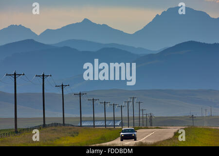 Highway in Southern Alberta, Canada Stock Photo