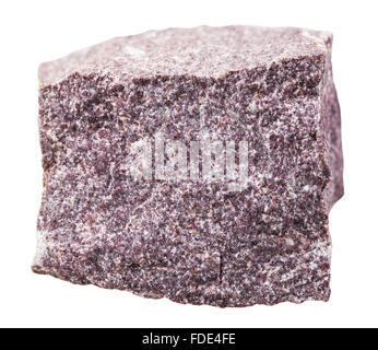 macro shooting of collection natural rock - alunite mineral stone isolated on white background Stock Photo